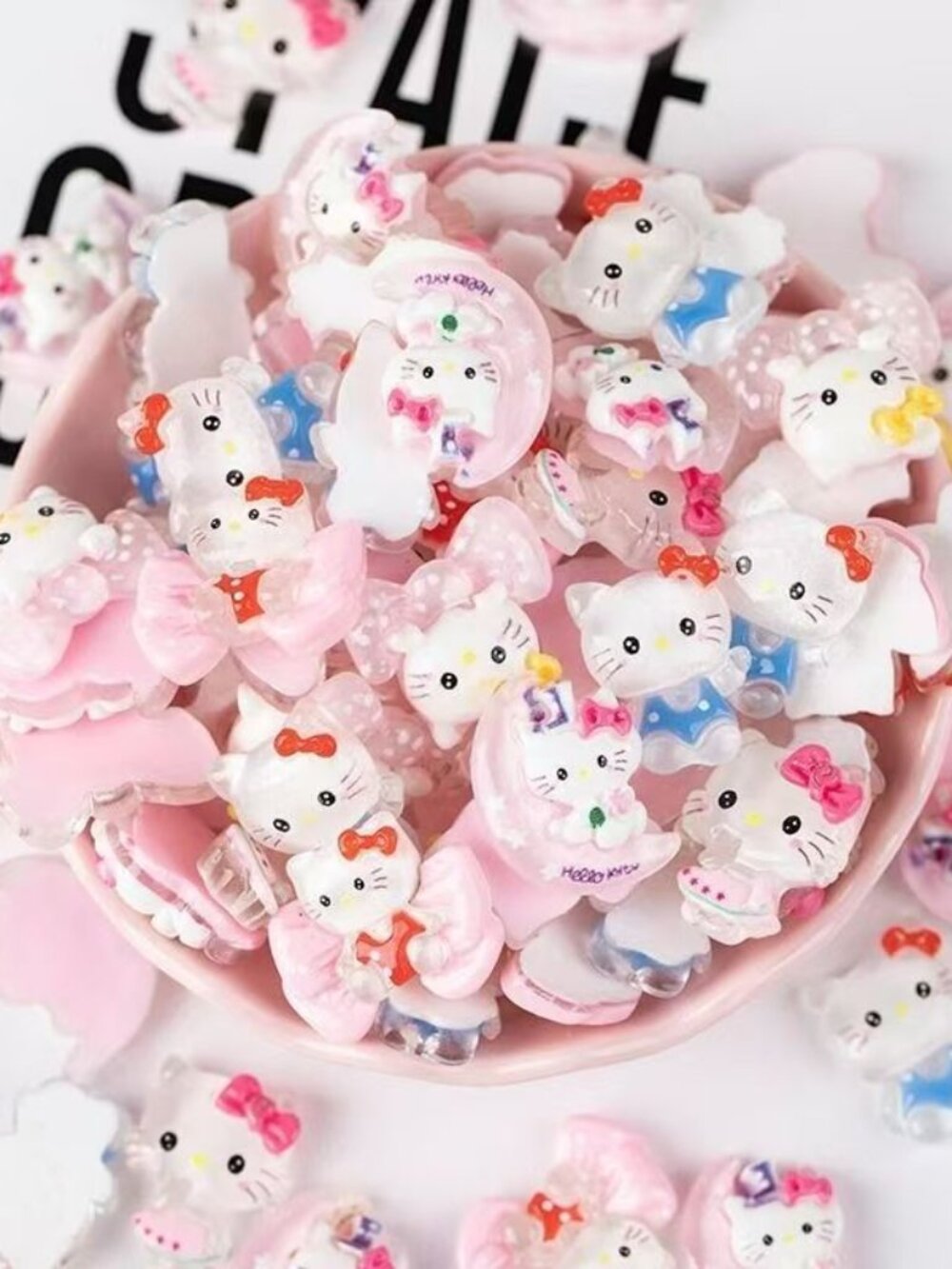 Hello Kitty 3D Nail Charms - 50pcs Mixed Cute Sanrio Nail Art Decor for DIY Craf